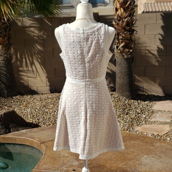NEW Fit and Flare Textured Ivory Dress - Picture 4 of 8